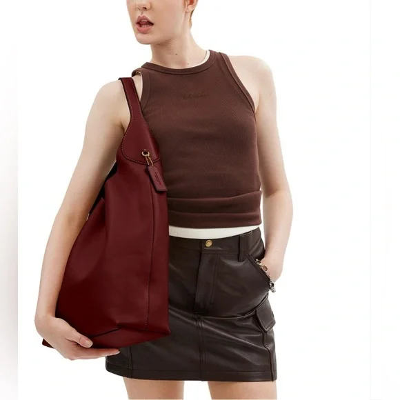 ♥️New Coach Brooklyn 39 in Dark Ruby (Sold Out Online) - Picture 2 of 5